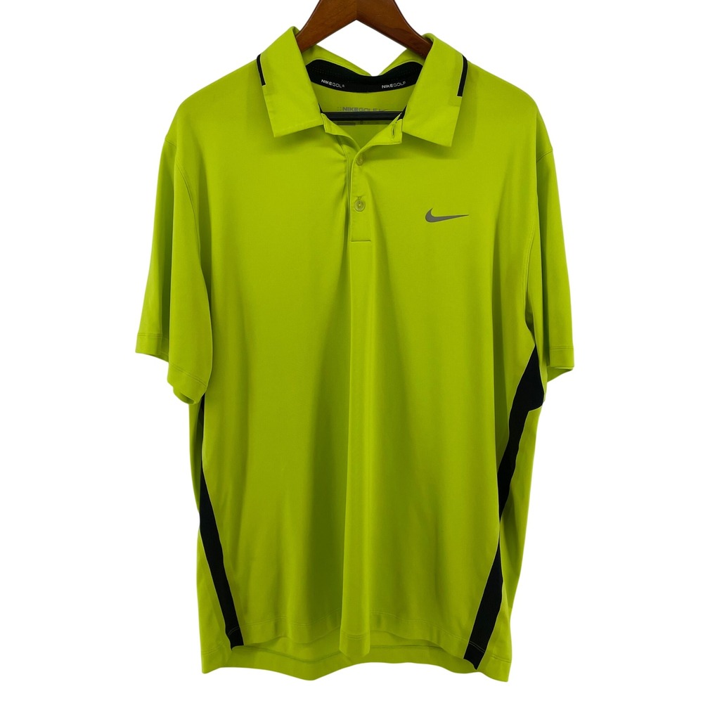 Nike Golf Shirt‎ Men's XLTour Performance Dri-FIT Polo Shirt Volt Green Black